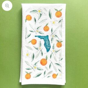 Little Blue Designs Florida Citrus Orange Tea Towel